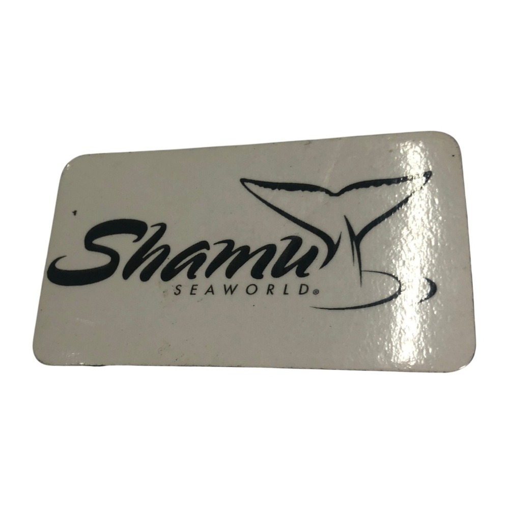 Vintage SeaWorld Shamu Magnet White Black Whale Tail Logo Souvenir Collectible